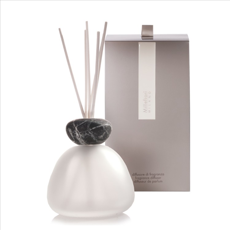 Bild von Marble Glass Diffuser Frosted Black Cap